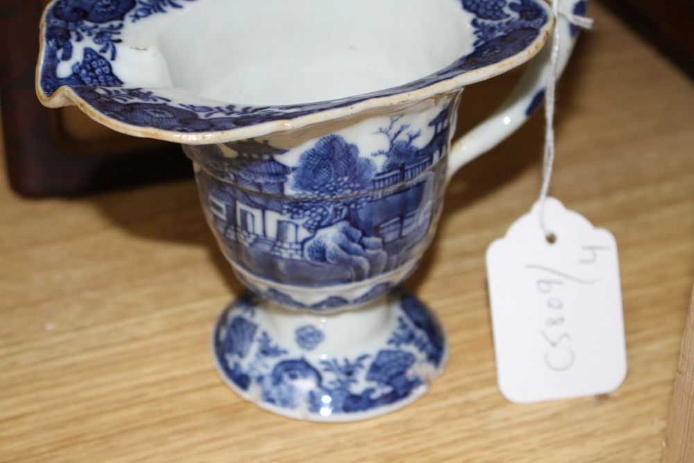 A Chinese blue and white jug, Japanese lacquer box and mixed Japanese ceramics